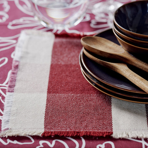 HÖSTAGILLE place mat, patterned/multicolour, 45x35 cm