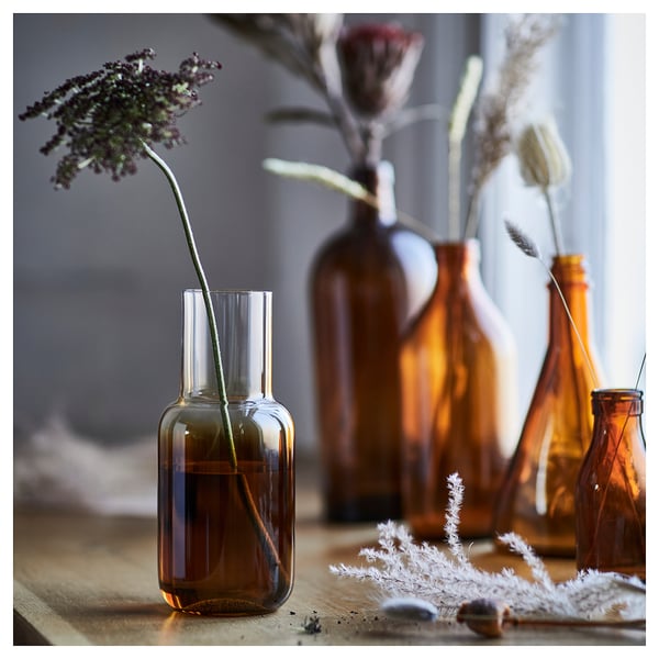 HÖSTAGILLE vase, brown, 21 cm