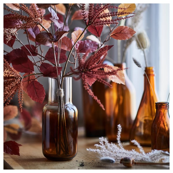 HÖSTAGILLE vase, brown, 21 cm