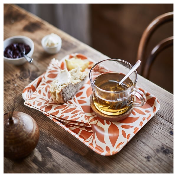 HÖSTAGILLE tray, orange, 20x28 cm