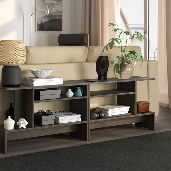 HOLMERUD side table, dark brown, 80x31 cm