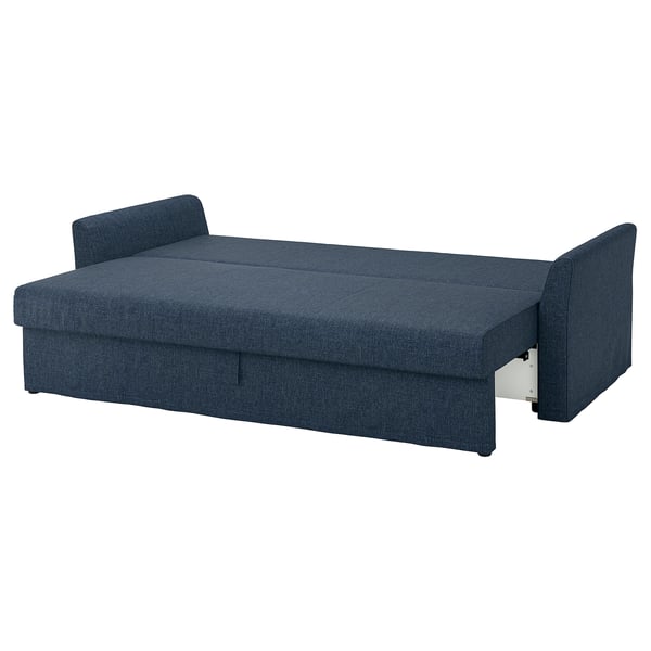 HOLMSUND 3-seat sofa bed, Kilanda dark blue, 201x231 cm