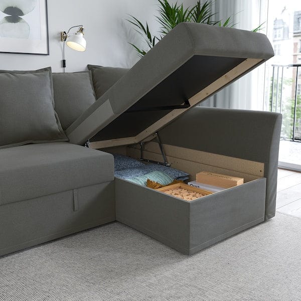 Ikea HOLMSUND - Corner sofa bed, Borgunda dark grey
