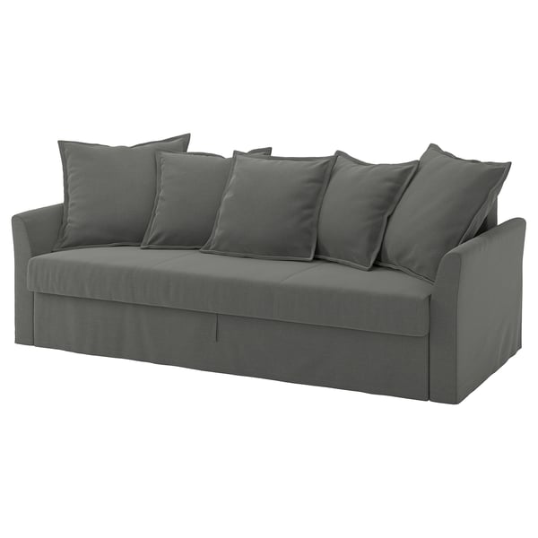 HOLMSUND cover for 3-seat sofa-bed, Borgunda dark grey