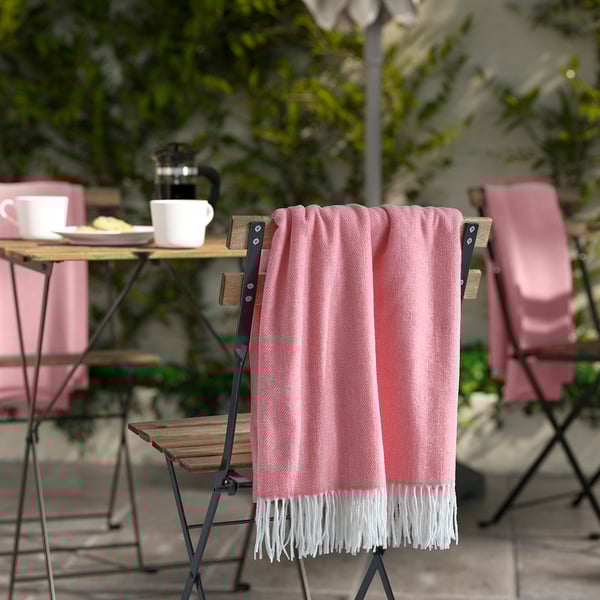 HOLMVI throw, pink, 120x160 cm