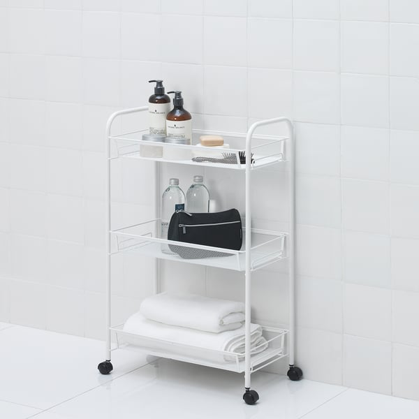 HORNAVAN trolley, white, 26x48x77 cm