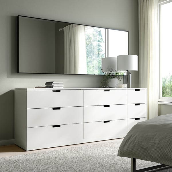 HOVET mirror, black, 78x196 cm