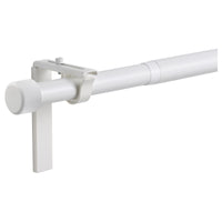 HUGAD curtain rod combination, with wall/ceiling brackets/with finials white, 210-385 cm