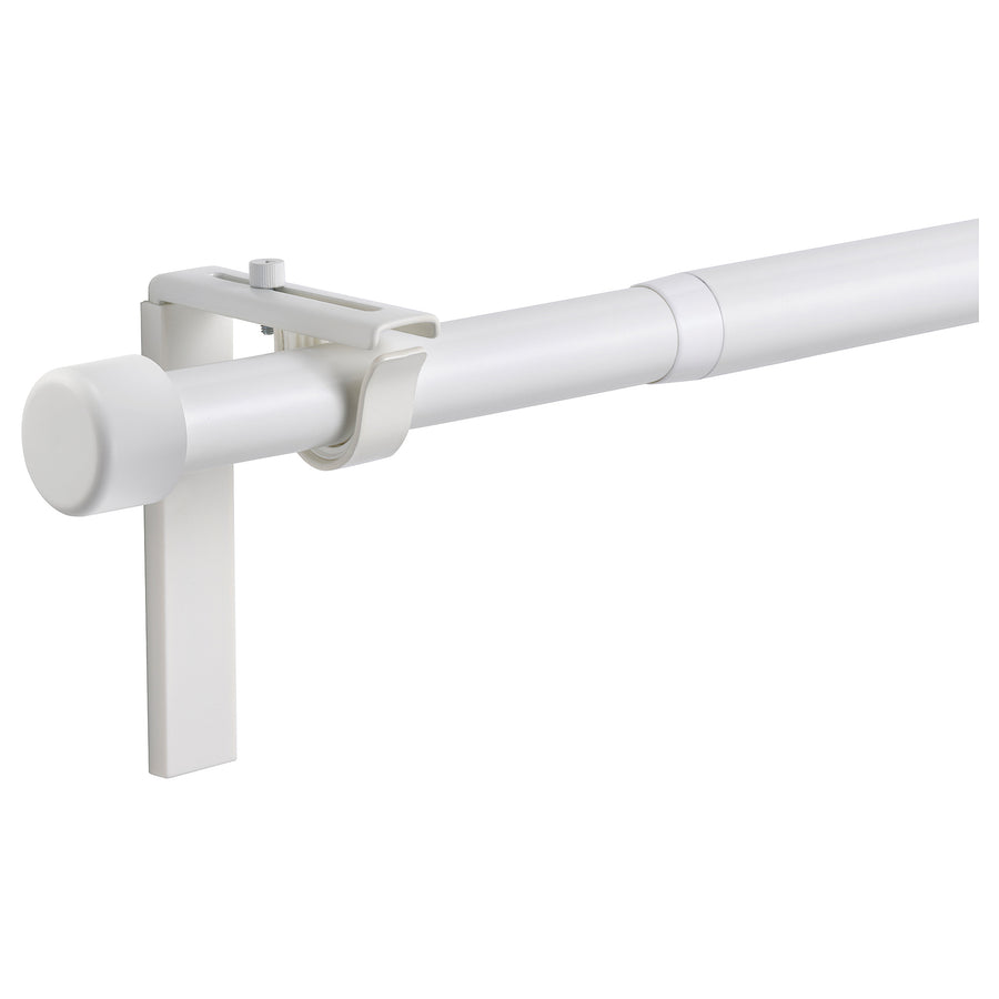 HUGAD curtain rod combination, with wall/ceiling brackets/with finials white, 120 cm
