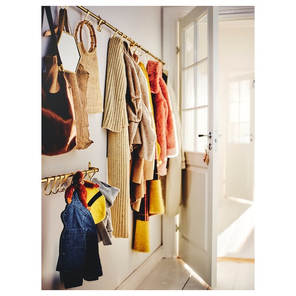 HULTARP rail, polished/brass-colour, 80 cm