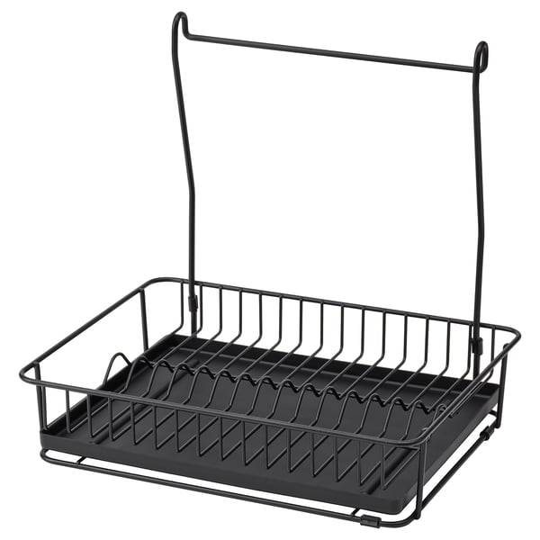 HULTARP dish drainer, black, 29.8x38.5 cm