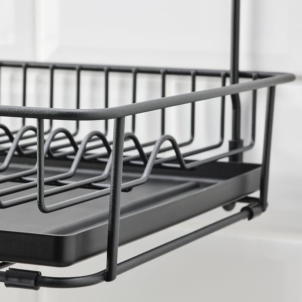 HULTARP dish drainer, black, 29.8x38.5 cm