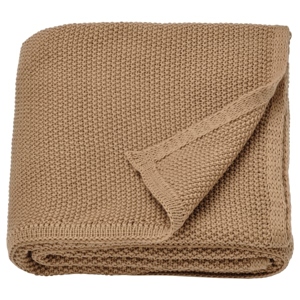 HUMLEMOTT throw, yellow-beige, 130x170 cm