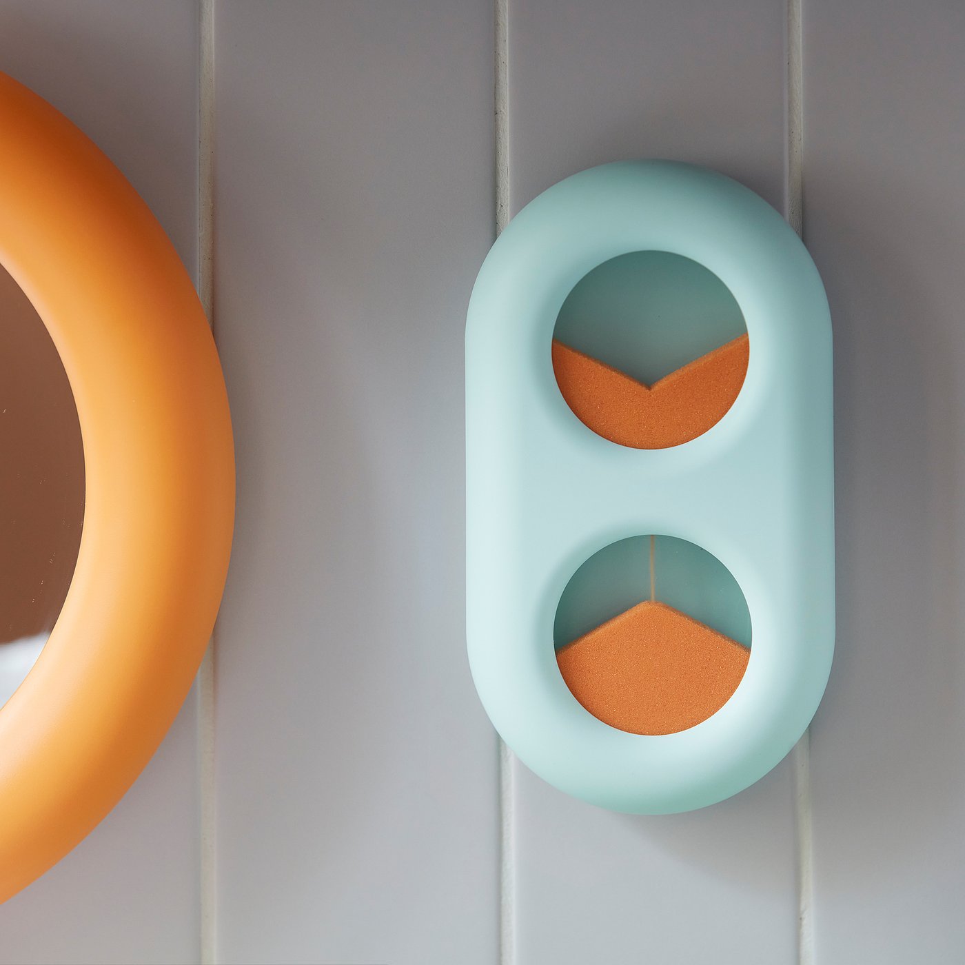 HUMLESJÖN timer with suction cup, turquoise, 10x17 cm