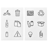 HUSBONDE 12-piece sticker set, waste & sort, 55 mm