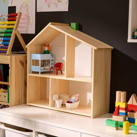 HUSET dollhouse furniture and figures, bedroom/bathroom multicolour