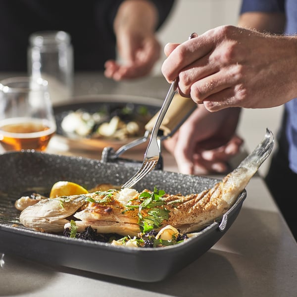 HUSKNUT grill pan, non-stick coating black, 36x26 cm