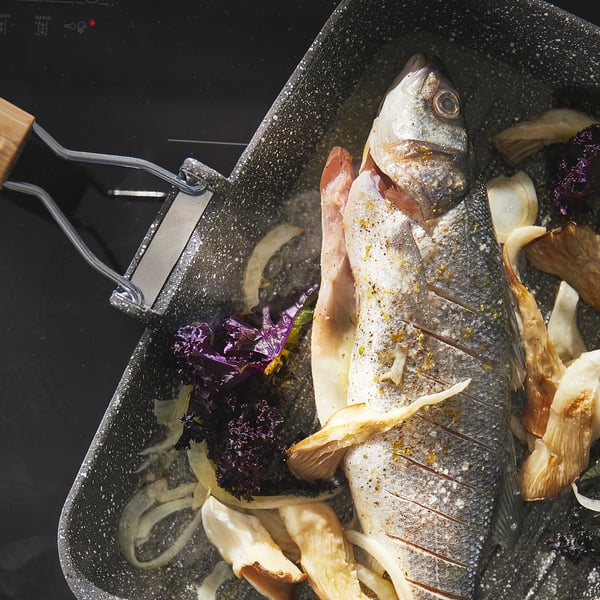 HUSKNUT grill pan, non-stick coating black, 36x26 cm