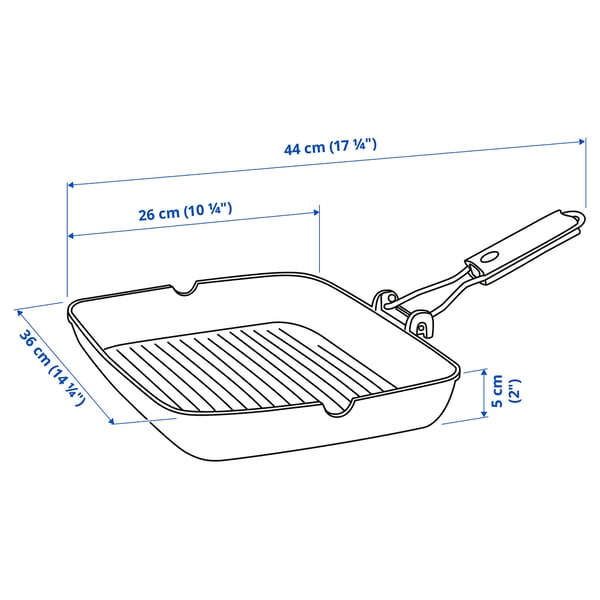 HUSKNUT grill pan, non-stick coating black, 36x26 cm