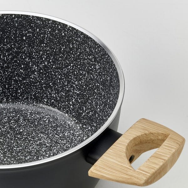 Ikea HUSKNUT - Pot with lid, non-stick coating black,2.7 l