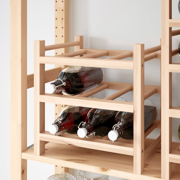 HUTTEN 9-bottle wine rack, solid wood, 33x34x30 cm