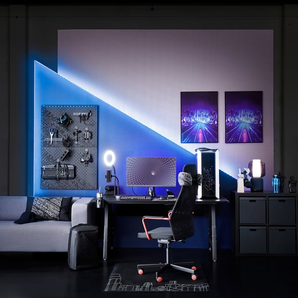 HUVUDSPELARE gaming chair, black, 46x62x54 cm