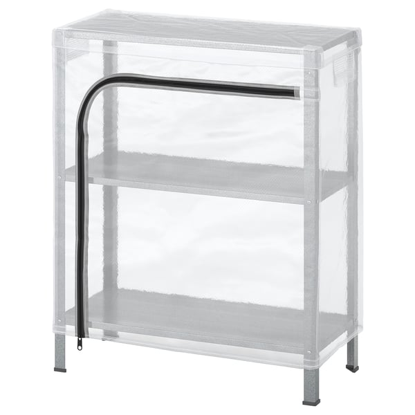 HYLLIS shelving unit with cover, transparent, 60x27x74 cm