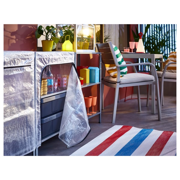 HYLLIS shelving units with covers, transparent, 180x27x74-140 cm