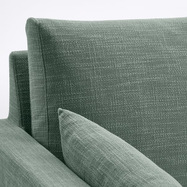 HYLTARP 3-seat sofa w chaise longue, right, Hemmesta grey-green, 262 cm