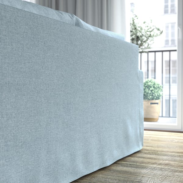 HYLTARP 3-seat sofa w chaise longue, left, Kilanda pale blue, 262 cm