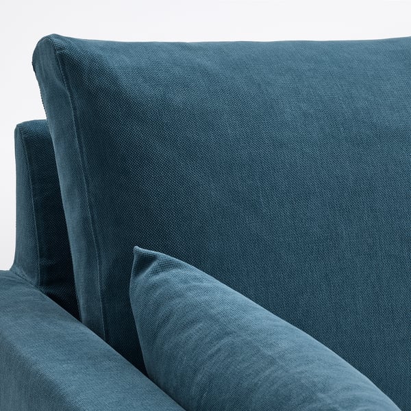 HYLTARP 3-seat sofa w chaise longue, left, Tallmyra blue, 262 cm