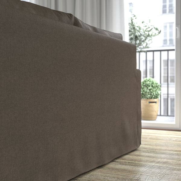 HYLTARP 2-seat sofa-bed, Gransel grey-brown, 200x182 cm