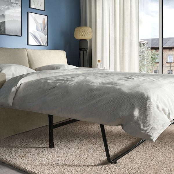 Ikea HYLTARP - 2-seater sofa bed, Hemmesta light beige ,