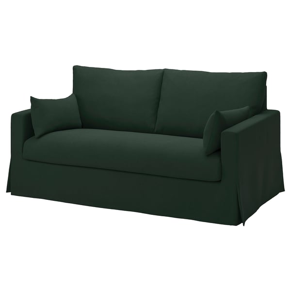 HYLTARP 2-seat sofa-bed, Tallmyra dark green, 200x182 cm