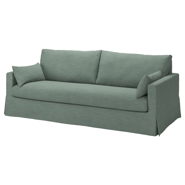 HYLTARP cover for 3-seat sofa, Hemmesta grey-green