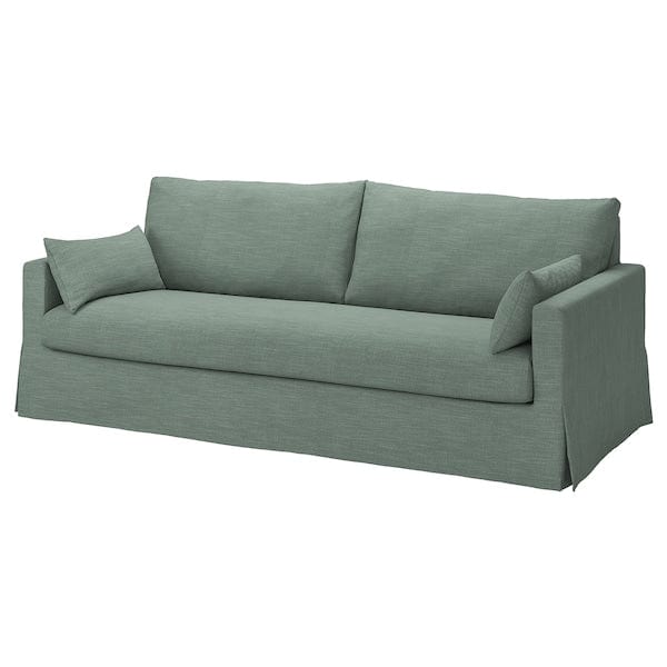 HYLTARP cover for 3-seat sofa, Hemmesta grey-green