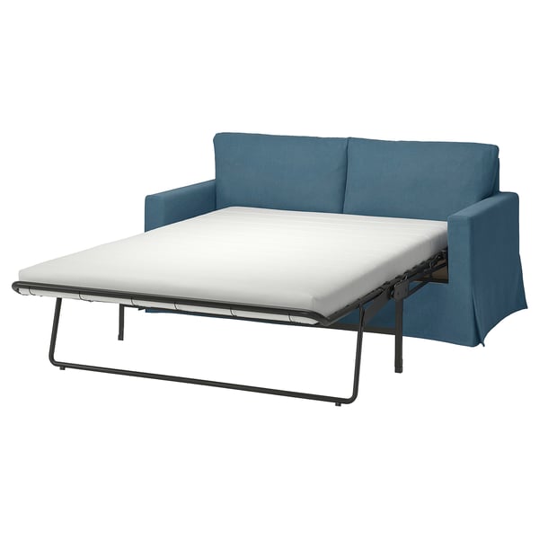 HYLTARP cover for 2-seat sofa-bed, Tallmyra blue