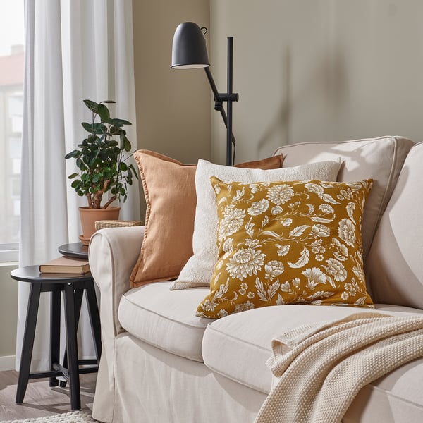 IDALINNEA cushion cover, yellow-brown, 50x50 cm