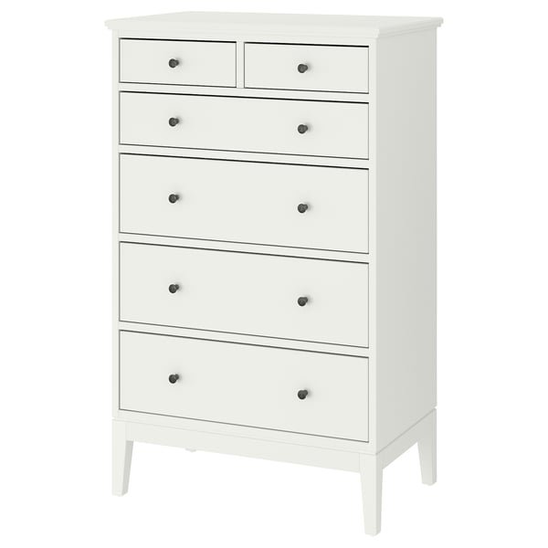IDANÄS chest of 6 drawers, white, 84x135 cm