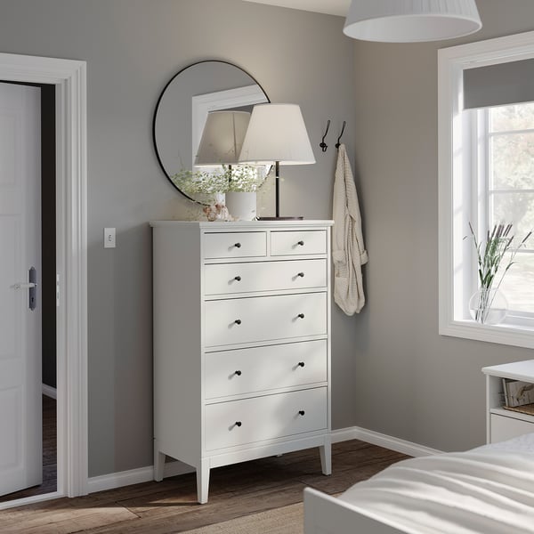 IDANÄS chest of 6 drawers, white, 84x135 cm