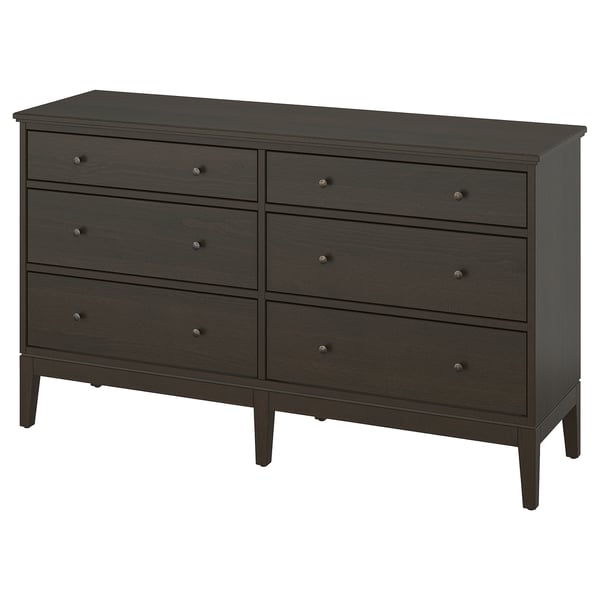 IDANÄS chest of 6 drawers, dark brown stained, 162x95 cm