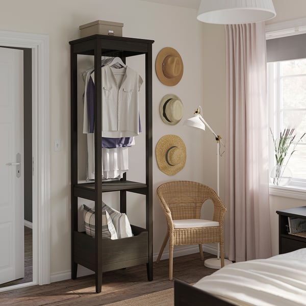 IDANÄS open wardrobe, dark brown stained, 59x211 cm