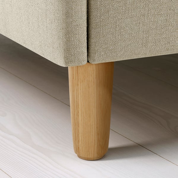 IDANÄS upholstered storage bed, Naggen beige, 180x200 cm