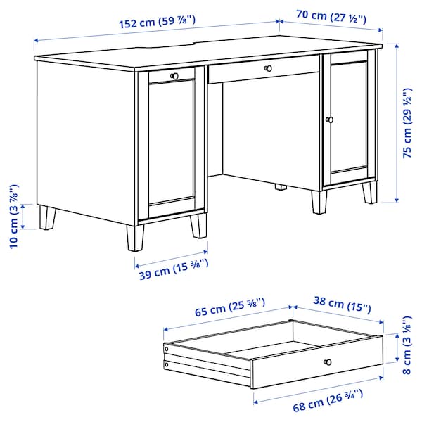 Ikea IDANÄS - Desk with add-on unit, white