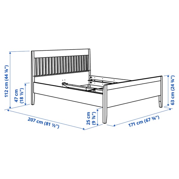 IDANÄS bedroom furniture, set of 4, white, 160x200 cm