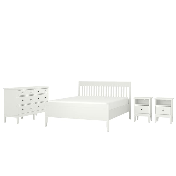 IDANÄS bedroom furniture, set of 4, white, 160x200 cm