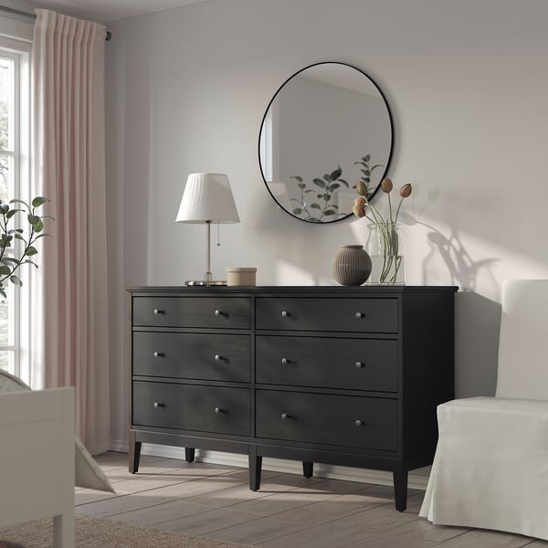 IDANÄS bedroom furniture, set of 4, dark brown, 140x200 cm