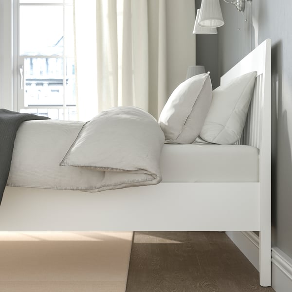 IDANÄS bed frame, white/Lindbåden, 160x200 cm