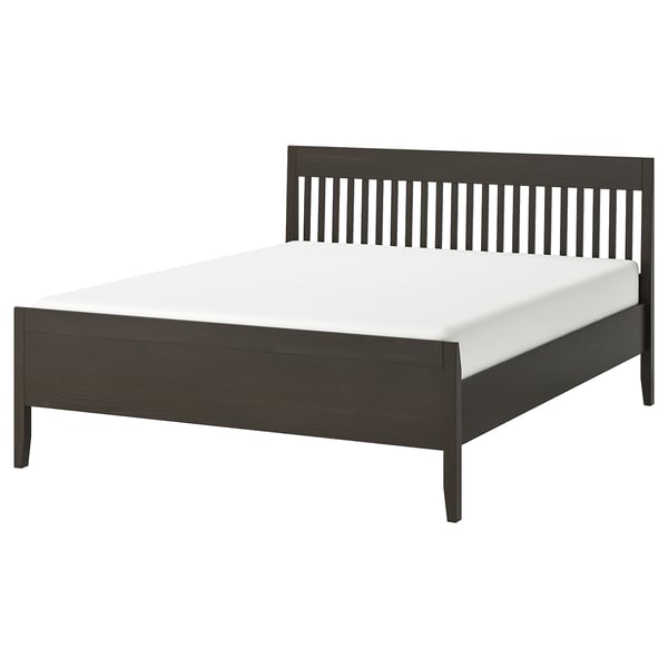 IDANÄS bed frame, dark brown/Leirsund, 180x200 cm