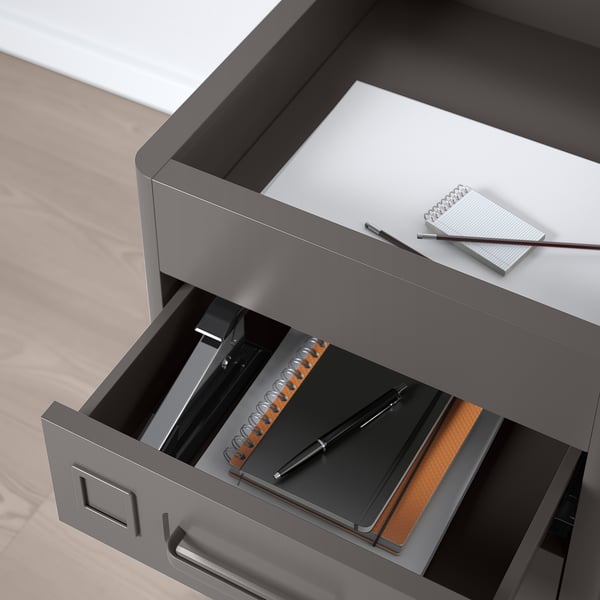 IDÅSEN drawer unit on castors, dark grey, 42x61 cm